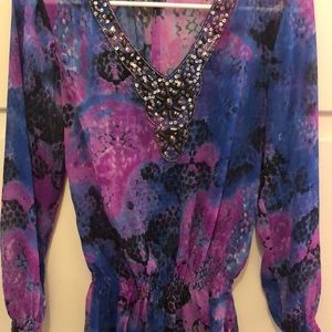 Snakeskin sheer blouse